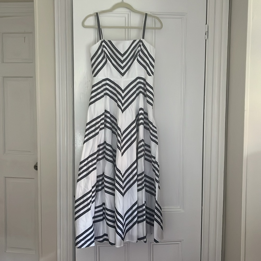 Hill House Margot Navy Stripe Dress - small